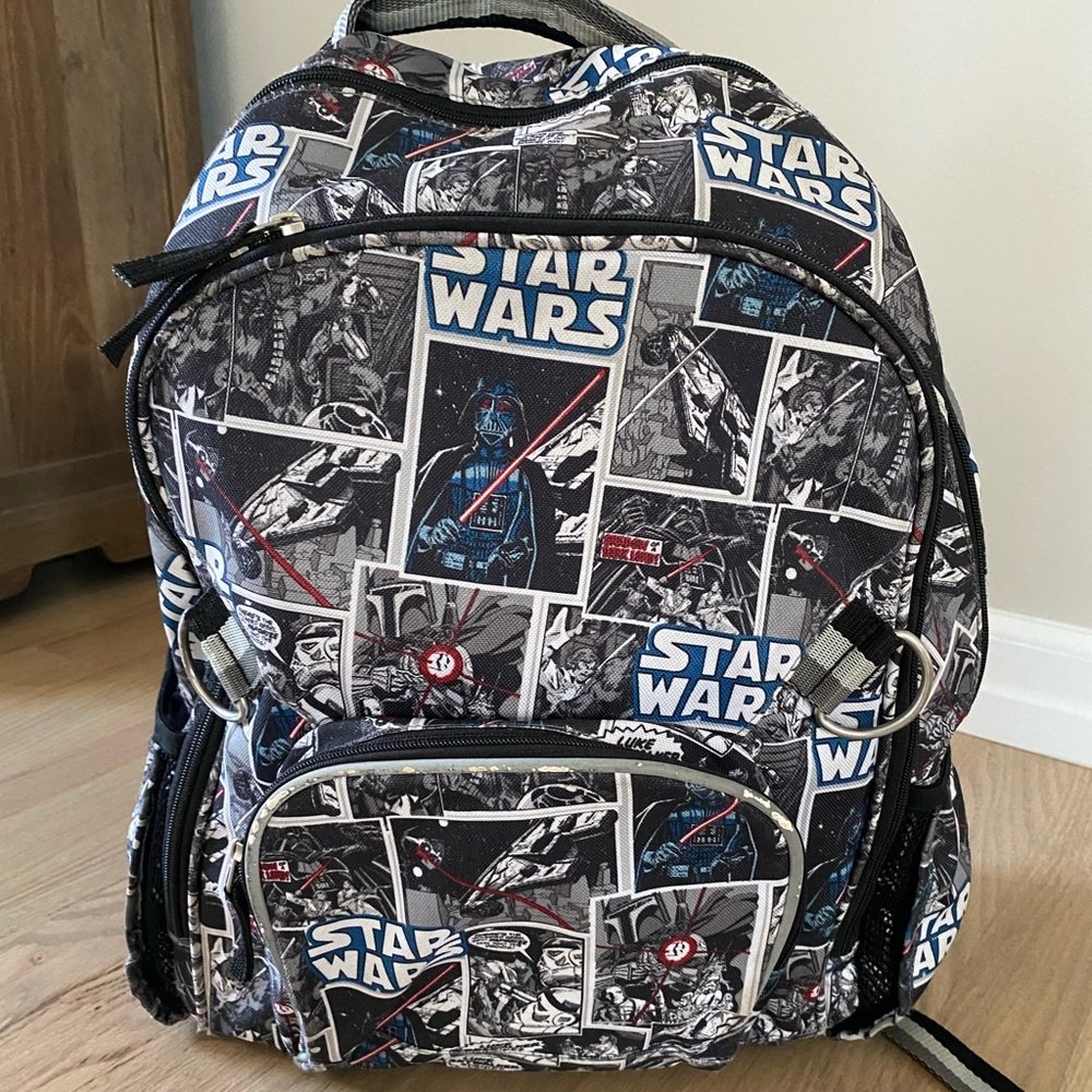 Pottery Barn Kids Star Wars comic backpack